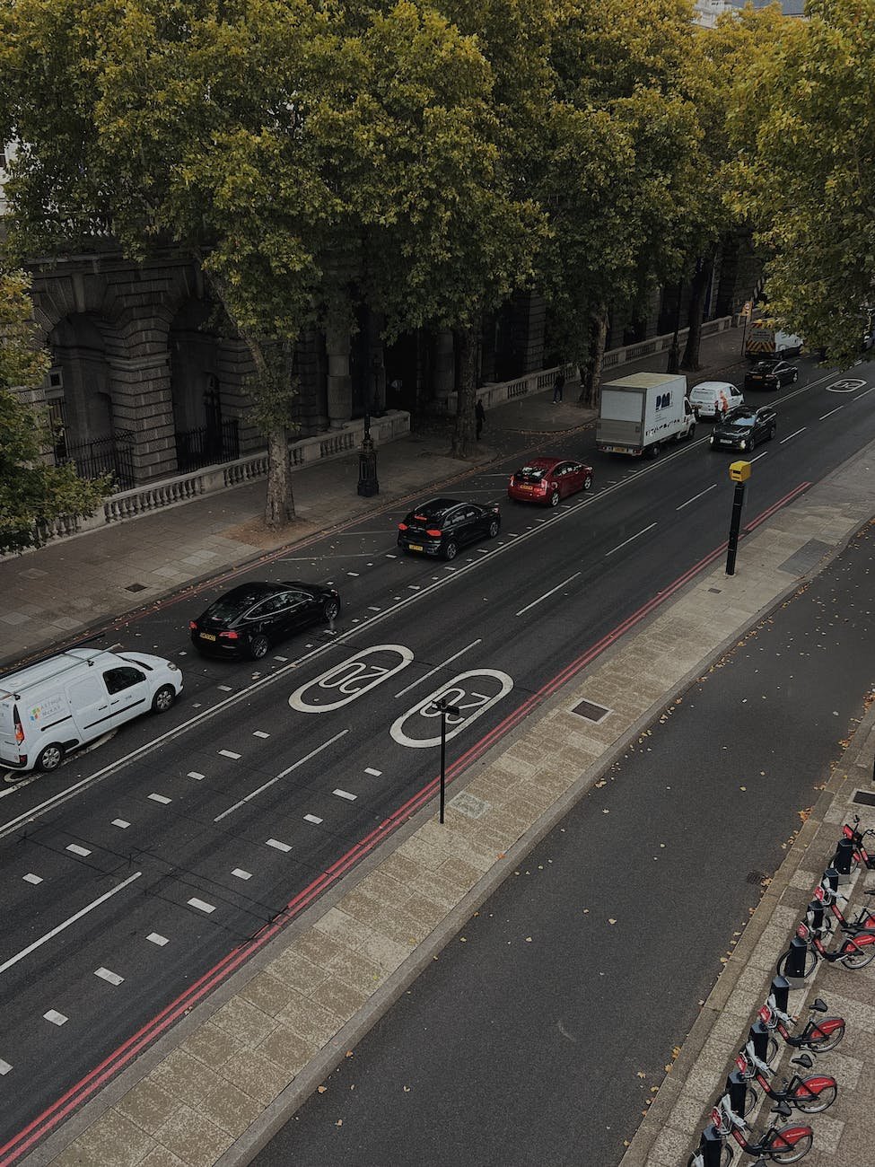 cars on a city road