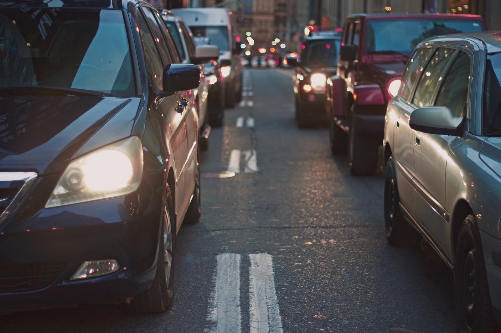 landscape photography of cars