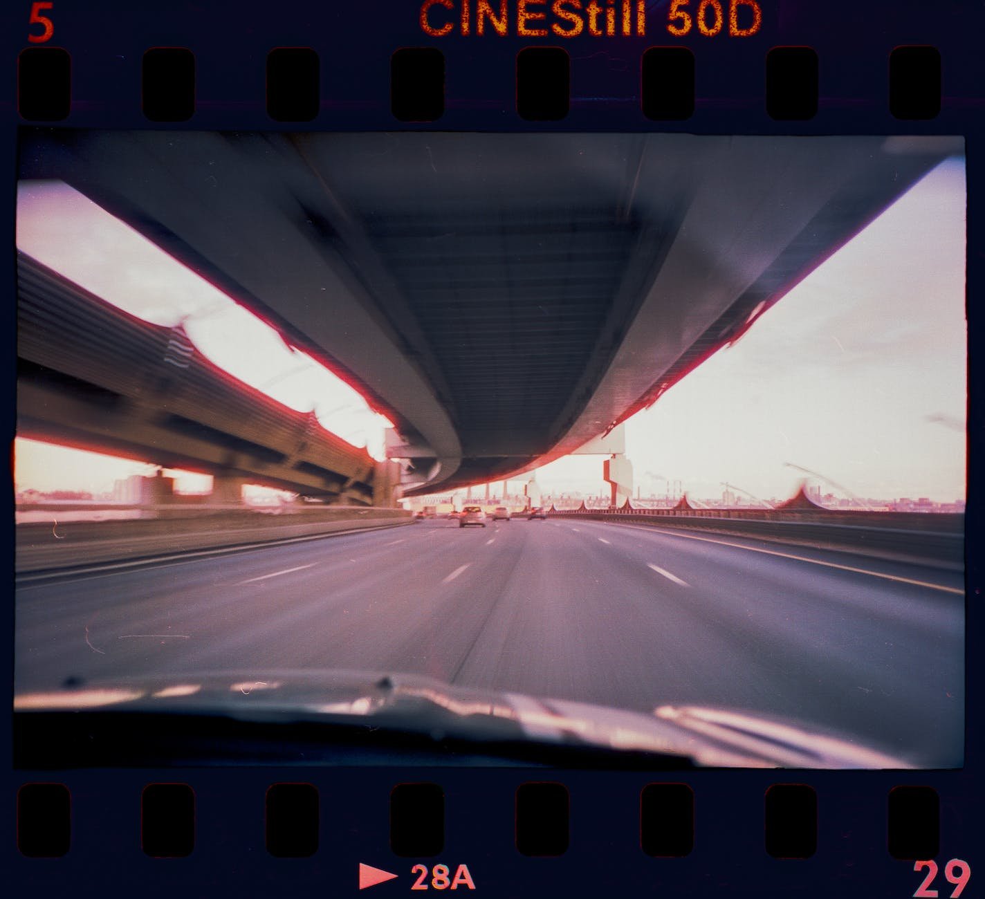 polaroid of road